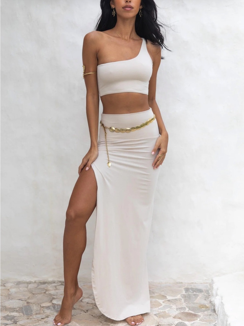 Royal Codes Nefertiti Skirt Handmade - Sandy Pearl Small NWT